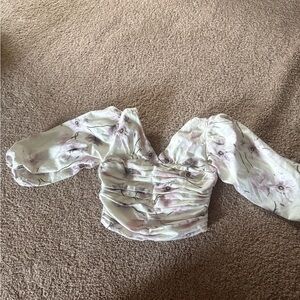 Floral Puff Sleeve Top Express Size XSmall
